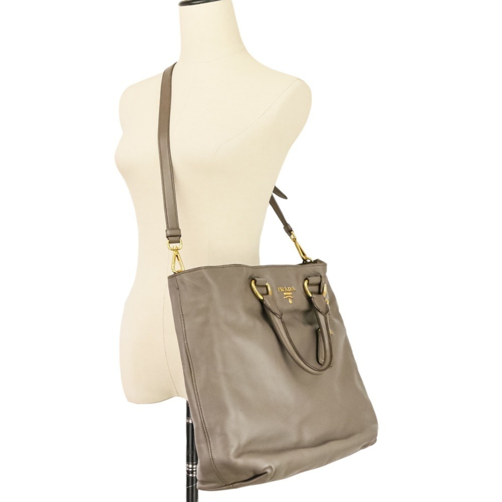 PRADA Gray Leather Shoulder Bag - Picture 8 of 15
